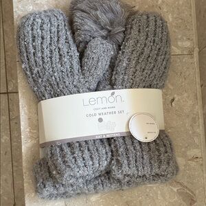 Lemon Cozy Gray Knit Set